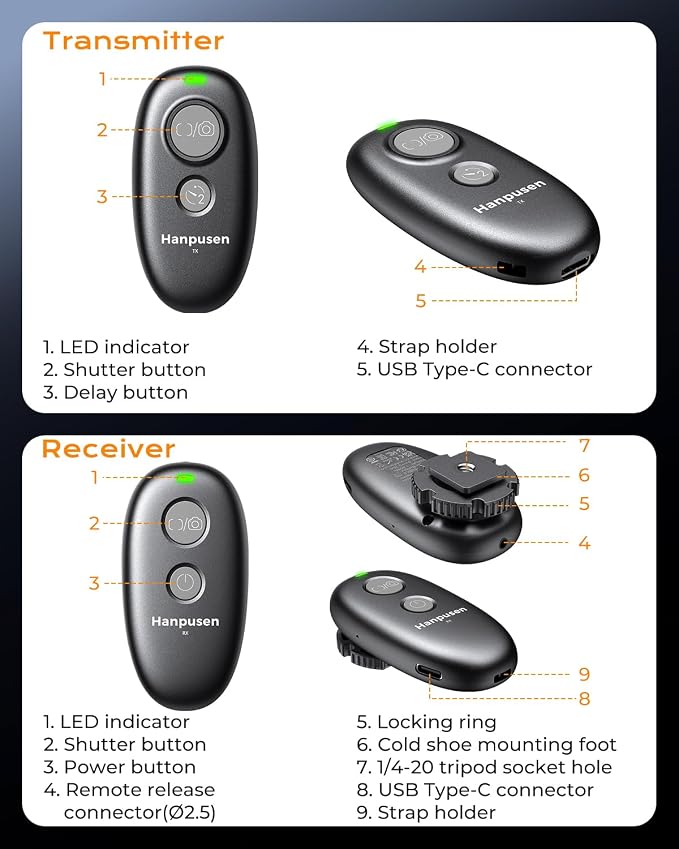 for Canon Camera Rechargeable Remote Shutter Release - Image 8