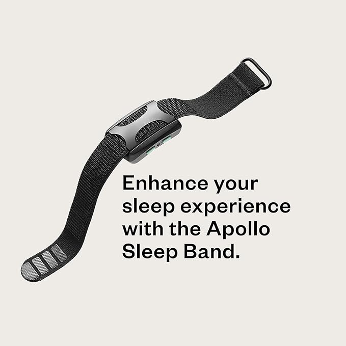 Bundle of Apollo Neuro Wearable (Stealth) & 12-Month SmartVibes AI Membership + Sleep Band (Black)