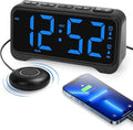 Loud Alarm Clock for Heavy Sleepers Adults, Vibrating Bed Shaker Alarm Clock for Teens/Deaf People, 7.5" Large Screen Digital Alarm Clock, Dual Alarm, Nightlight, Brightness Adjustable, Bedroom, Dorm