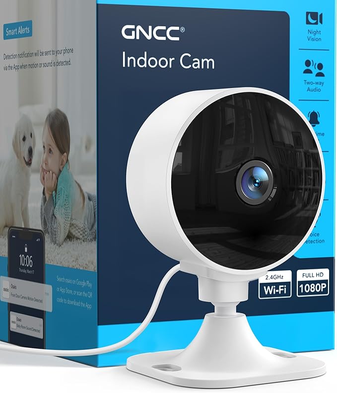 GNCC 2.4GHz Indoor Security Camera, 1080P Home Camera by GNCC