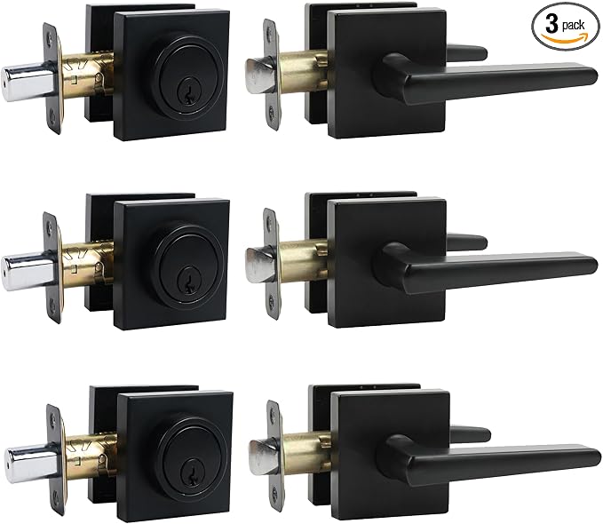 Deadbolt Lock and Door Knob Set, Exterior Door Lock Set by JESSTTI