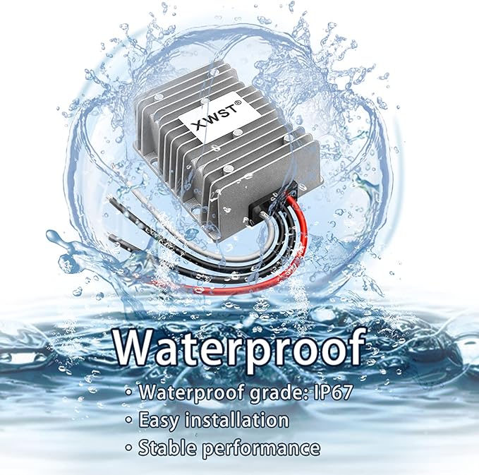 DC DC 12V to 13.8V 25A Step-up Module,Boost Converter 9V-13V to 13.8V Voltage Regulator,Waterproof Power Adapt 345W 13.8V Volt Transformer Module (12V to 13.8V 25A)