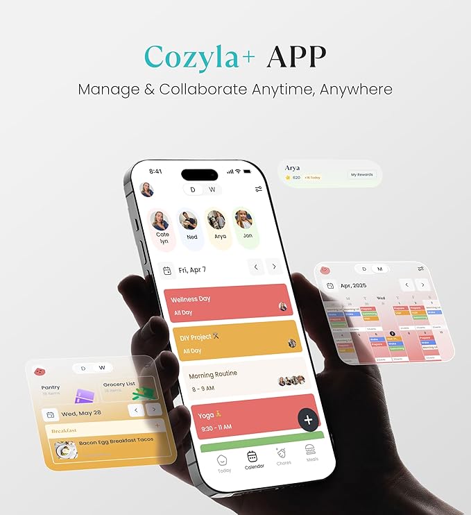 Cozyla Mate Calendar+ 2: 32" 4K Digital Calendar Wall Touch Screen Chore Chart Customizable Dashboard Smart Electronic Display for Family Schedule Meal Plan All App Support Wall Mount Planner for 2026