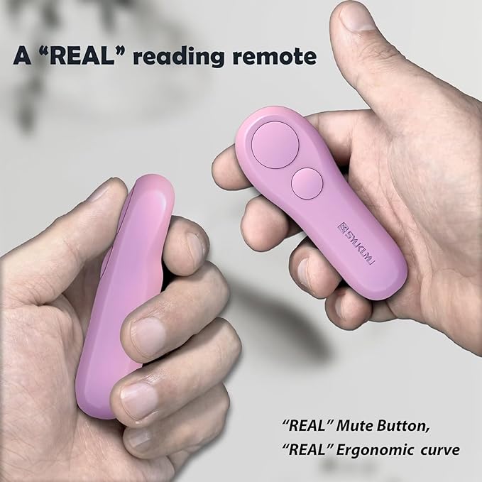 SK SYUKUYU RF Remote Control Page Turner for Kindle Reading Ipad Surface Comics, iPhone Android Tablets Reading Novels Taking Photos(Pink)