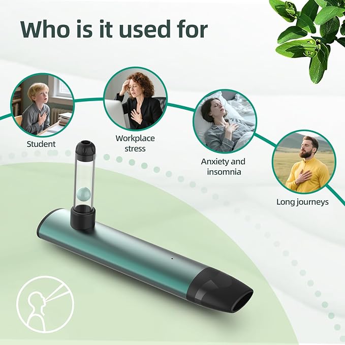 Portable Breath Balancer: Quit Smoking Gadget & Anxiety Relief Item. Quick 3-Minute Decompression, Sleep Aid, Focus Enhancer. Sports Recovery & Corporate/Family Wellness Gift (Black)