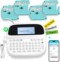 Label Maker Machine with 4 Tapes, Rechargeable Backlit Labeler by HOME