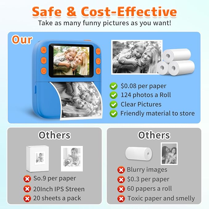 Instant Print Camera for Kids, Christmas Birthday Gifts for Girls Boys - Image 5