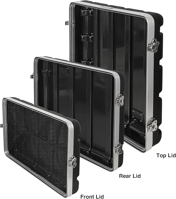 Sound Town Lightweight and Compact 6U ATA ABS Rack Case, with Slant Mixer Top, 21" Depth, 10U Top and 6U Side Spaces (STMR-A10X6U)