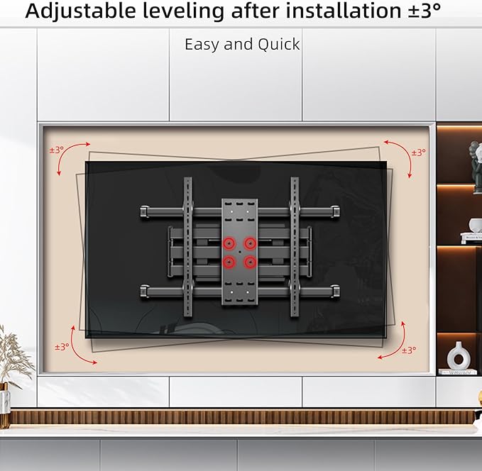 HILLPORT 86 98 TV Wall Mount 55-100 inch Full Motion Bracket Large Screen Led Heavy Duty Swivel Tilt Sliding Adjustable Articulating, max vesa 800x600mm Load 165 lbs DY995
