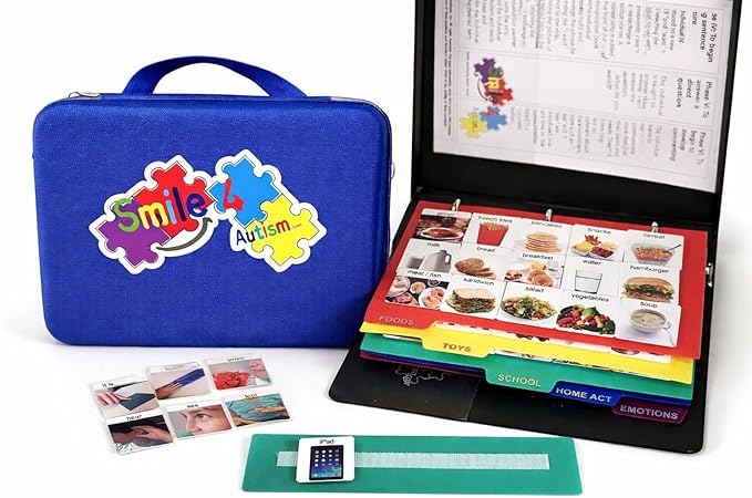 Visual Communication Book with Case,162 ASD Photo Picture Cards: Autism Language Vocabulary, Speech Articulation Therapy, ADHD & Aprexia Learning