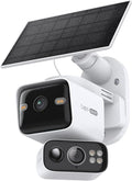 Tapo 2K Dual Lens Pan/Tilt Security Battery Camera Wireless w/Solar Panel, 165° Wide-Angle + 6mm Telephoto, Free Person/Vehicle Detection, 360° Pan, SD/Cloud Storage, Works w/Alexa & Google, C645D KIT