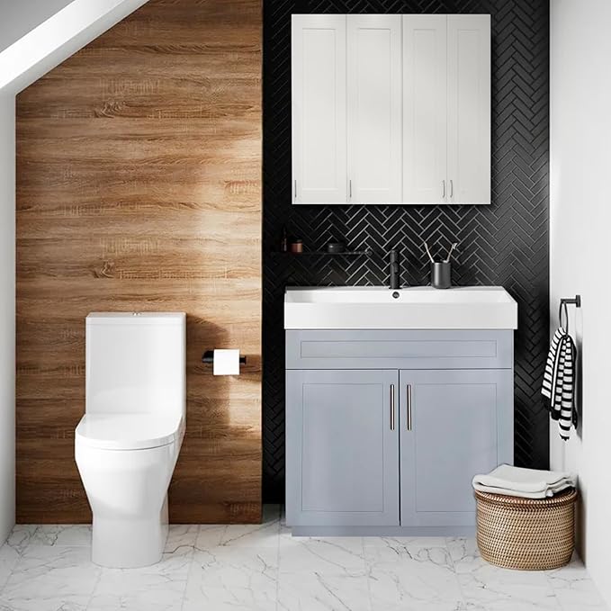 Wall Kitchen Cabinets, RTA Cabinets, White Shaker Cabinet, Wall Mounted, RTA Upper Cabinet, Modern for Kitchen and Bathroom with Door (White, 09" W x 42" H x 12" D)