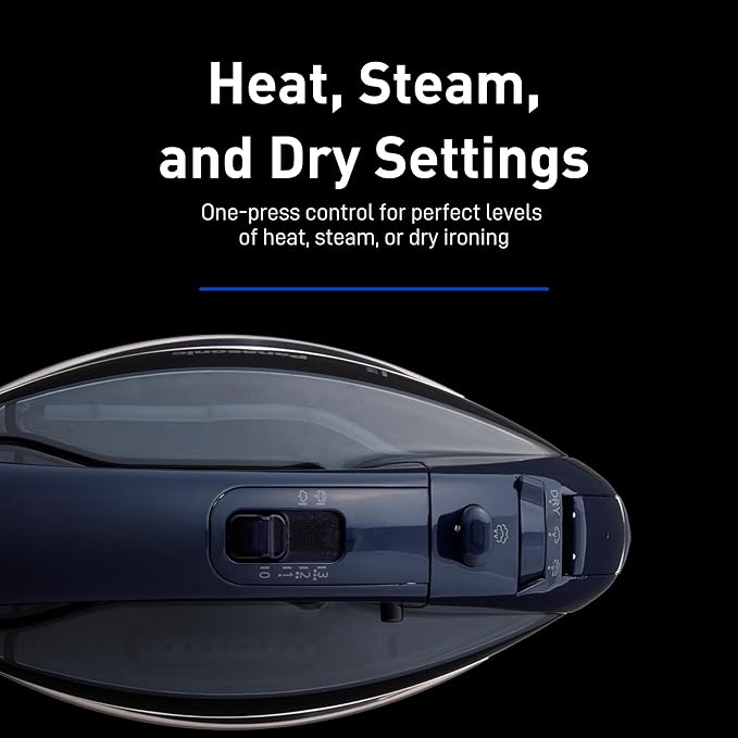 Panasonic Cordless Steam/Dry Iron 1500W - NI-WL700A - Wireless Steamer with Stainless Steel Plate - Quickly Heats Up in Under 5 Minutes - Cordless, Lightweight Iron - Black/Dark Blue