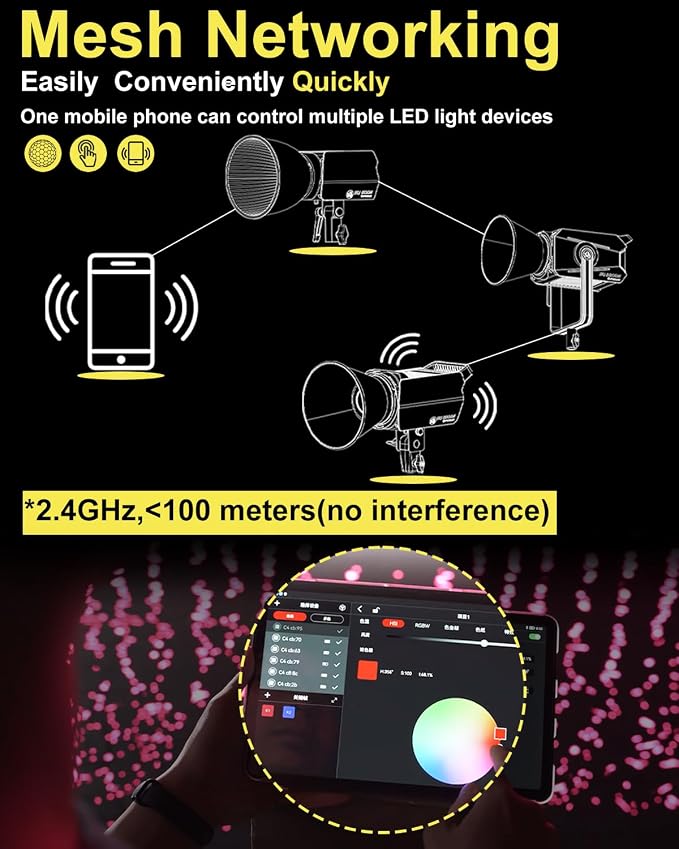 IFOOTAGE 220DN Video Light, 220W COB LED Light, Continuous Lighting - Image 4