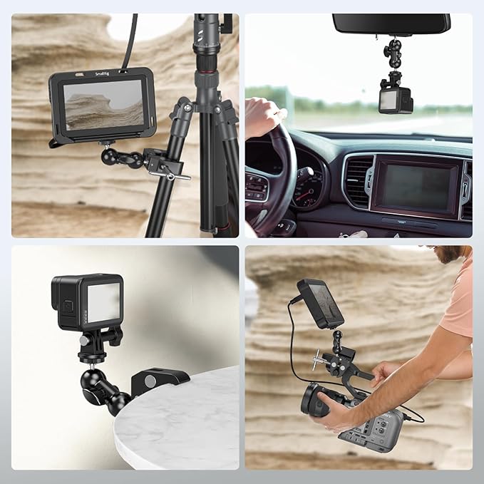 SMALLRIG Super Camera Clamp Mount, Double Ball Head Magic Arm Adapter, - Image 5
