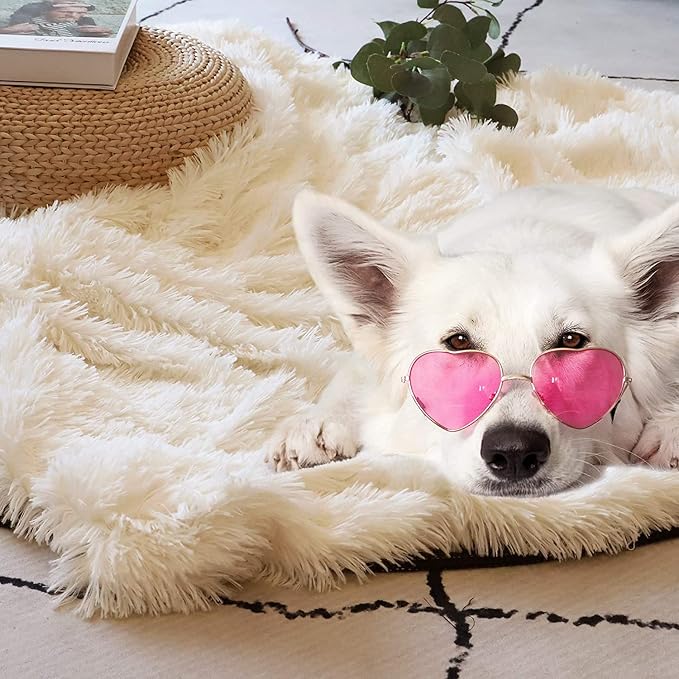 Tuddrom Decorative Extra Soft Fuzzy Faux Fur Throw Blanket 50" x 60", Solid - Image 7
