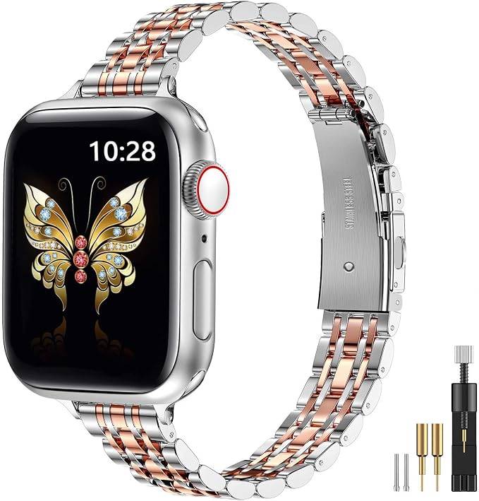 MioHHR Slim Metal Band Compatible by ProfessionalStainlessSteelWatchBandCase