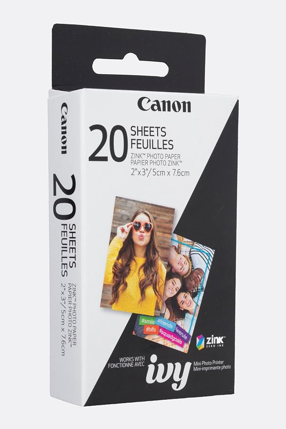 Canon Photo Paper, 20 Sheets | ZINK Technology | Sticker Paper | Pack of 2 - Image 2