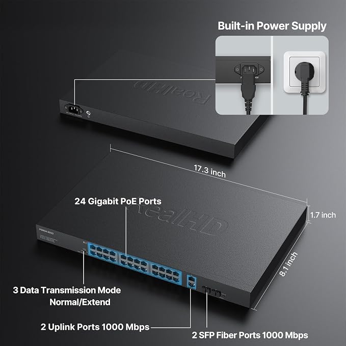 24 Port Full Gigabit PoE Switch - Image 2