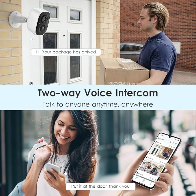 GMK Security Camera Wireless Outdoor, 2K Color Night Vision AI Motion Detection - Image 5