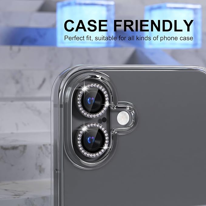 Choiche Compatible for iPhone 16 /iPhone 16 Plus Camera Lens Protector Bling - Image 4
