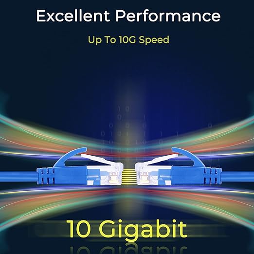 Rapink Patch Cables Cat6a 0.5ft (50 Pack) Slim, Cat6a Ethernet Patch Cable 10G Support, Snagless Cat 6 Patch Cable for Patch Panel to Switch, Flexiable Cat 6a Ethernet Cable with Gold Plated