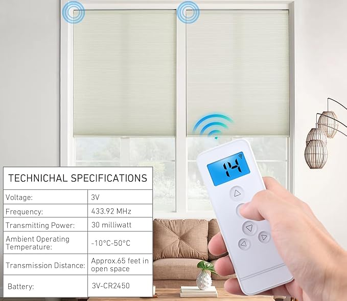 14 Channel Controller for Roller Shades Remote Control for Motorized Windows Shades and Blinds, White