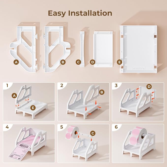 MUNBYN Label Holder for Rolls and Fan-Fold Labels, Thermal Sticker Roll Holder - Image 4