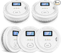 5 Packs, Smoke Combination CO Alarm,2-in-1 Detection, CO Detector,Smoke Detector,Battery Powered CO Alarm with LEDs,Digital Display,Test Button,Low Battery Warning,85db Alarm,Flexible Installation