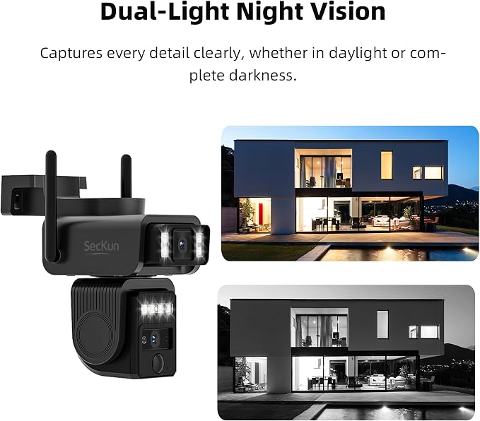 AJ19 Outdoor Solar Wireless Home Security Camera, 2.4GHz WiFi, Dual Lens 360° - Image 6