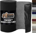 GORILLA GRIP powerGRIP Drawer Shelf and Cabinet Liner, Thick Strong Hold, Non-Adhesive Liners Protect Kitchen Cabinets and Cupboard, Bathroom Drawers, Easy Install, Breathable Mat, 12" x20', Black