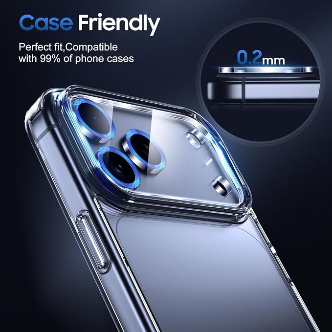 UniqueMe 3 Pack Compatible for iPhone 17 Pro Max Camera Lens Protector - Image 6