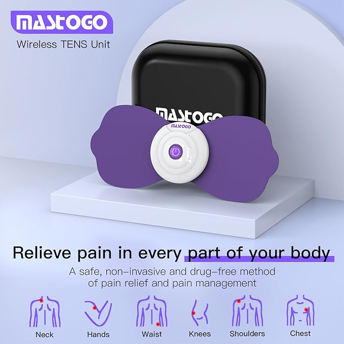 Wireless TENS & EMS Unit Back Pain Relief Massager - APP Controlled Bluetooth EMS Muscle Stimulator Machine for Back Shoulder Leg Neck Pain Relief