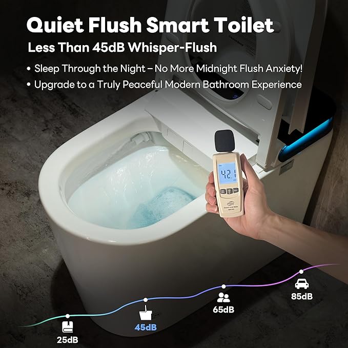 Casta Diva Smart Toilet with Bidet Built in, Auto Open Close, Foot Sensor, 1000 MaP Auto Flushing, ADA Comfort Height, Artistic Lighting, Smart Heated Seat, Foam Dispenser, Tank Built in (CD-U010Max)
