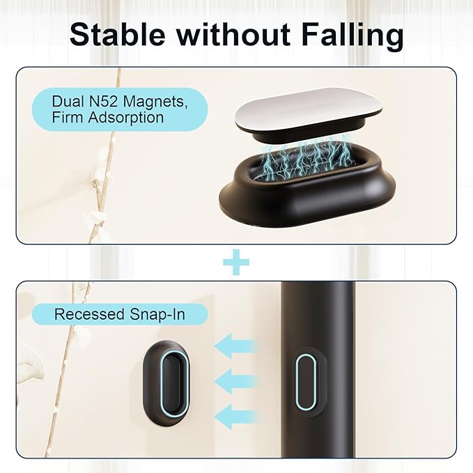 Vaszu Magnetic Remote Control Holder Self-Adhesive Wall Mount, 6 Pack Upgraded Silicone Organizer Storage Wall Holder for Home Office TV, Fan and Air Conditioner Remote Control Black