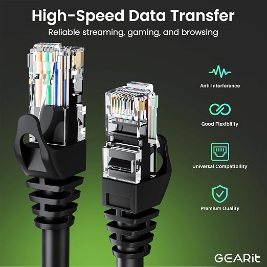 GEARit Cat 6 Ethernet Patch Cable 0.5 ft Black - Image 3