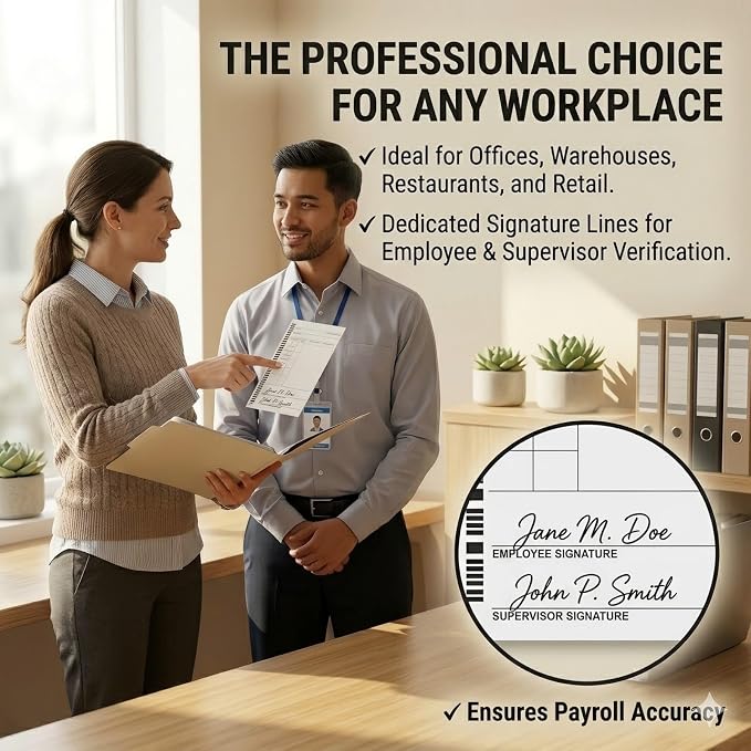 44100-10 Employee Time Cards, 6 Boxes of 100, Includes 1 Compatible 5000R Ribbon - Image 6