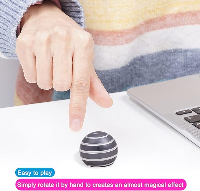 Desk-Fidget-Toys for Kinetic-Toy: Cool-Gadgets Cool-Stuff for Adults Kids Teens, Spinning Up to 180 Seconds, Stress Relief Toy for Christmas Optical-Illusion Gift for Office School Home Women Men