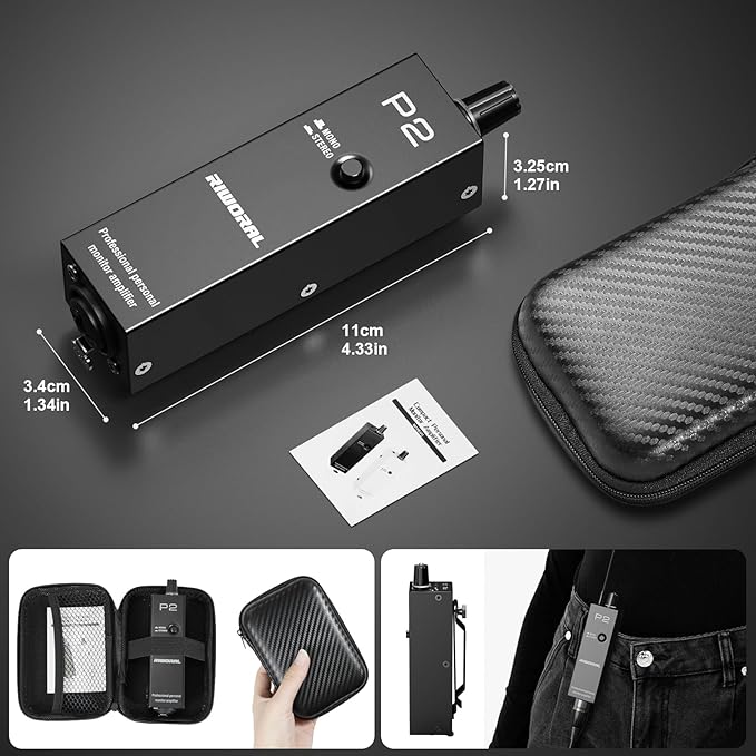 Riworal battey powered Portable Personal Amplifier Analog Headphone Amplifier Stereo Headphone Earphone Amp Volume Control Audio Booster with XLR and TRS Input 3.5mm Output Jack
