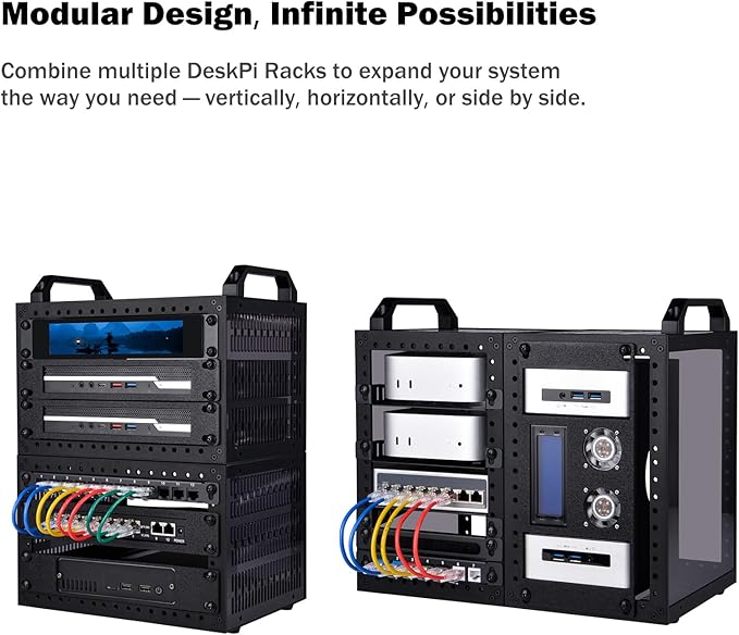 GeeekPi DeskPi RackMate TT Mini Server Cabinet for Mini PC, Network, Servers, Audio, and Video Equipment