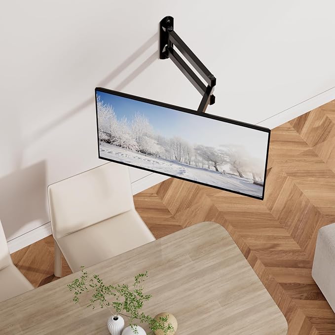 WALI TV Wall Mount Articulating LCD Monitor Full Motion 15 inch Extension Arm Tilt Swivel for Most 13 to 32 inch LED TV Flat Panel Screen with Mounting Holes up to 100x100mm (1330LM), Black