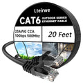 CAT6 Ethernet Cable 20FT 23AWG High Speed 500MHz 10Gbps Transmission Speed by Lteirwe