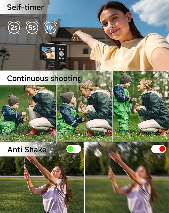 Digital Camera for Kids, FHD 1080P 44MP Point and Shoot Digital Camera - Image 6
