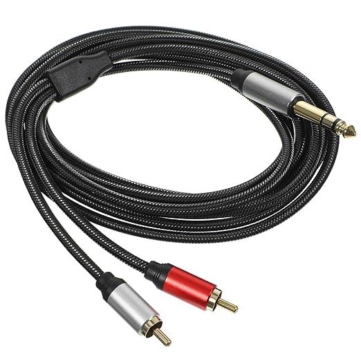FRCOLOR 35mm 3-core Stereo to 2-Connector Audio Cable 3m Guitar Sound Signal Splitter Cable for Studio Recording and Microphone Accessories