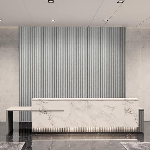 Art3d 8-Pack WPC Slat Wall Panel for Interior Wall Decor, Decorative Fluted Accent Wall Covering Panel for Living Room Bedroom TV Background Office, 96 x 6 Inch - Slate