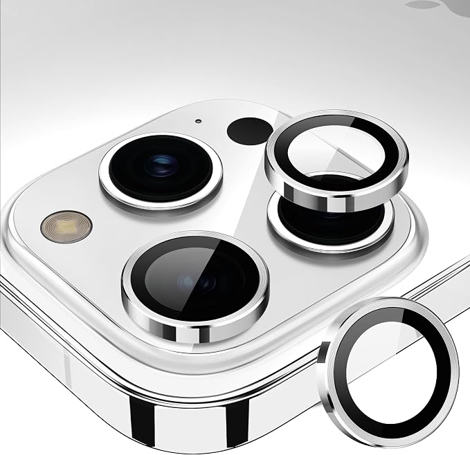 for iPhone 15 Pro/iPhone 15 Pro Max Camera Lens Protector Individual Metal Ring by Xfilm