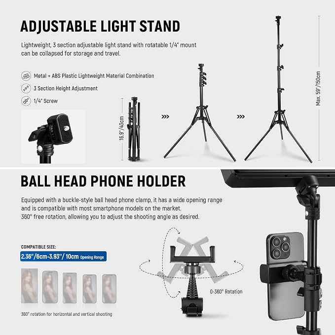 NEEWER Basics 2Pcs LED Video Light Panel - Image 6