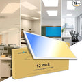 VocgoUU 2x4 LED Flat Panel Light – 12 Pack, 3 Wattage 40W/50W/60W & 4 CCT 3K/4K/5K/6K Selectable, 0-10V Dimmable, 6600LM, Drop Ceiling Troffer, ETL Listed, 100-277V Commercial Light