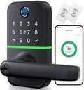 Keypad Smart Door Lock with Handle: Kucacci Keyless Entry Fingerprint Lock by KeylessLockforSmartHome