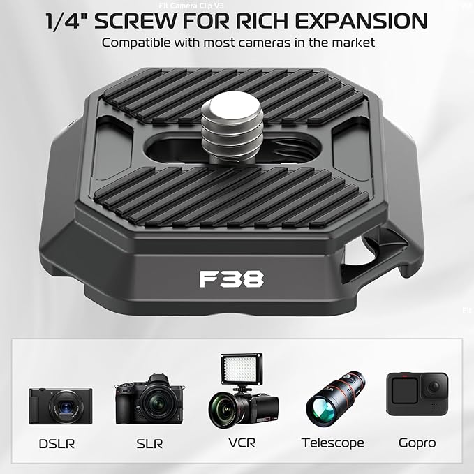 FALCAM F38 Camera Quick Release Plate Compatible with Camera Clip V3 and F38 Backpack Clip (Plate Only) - 2465